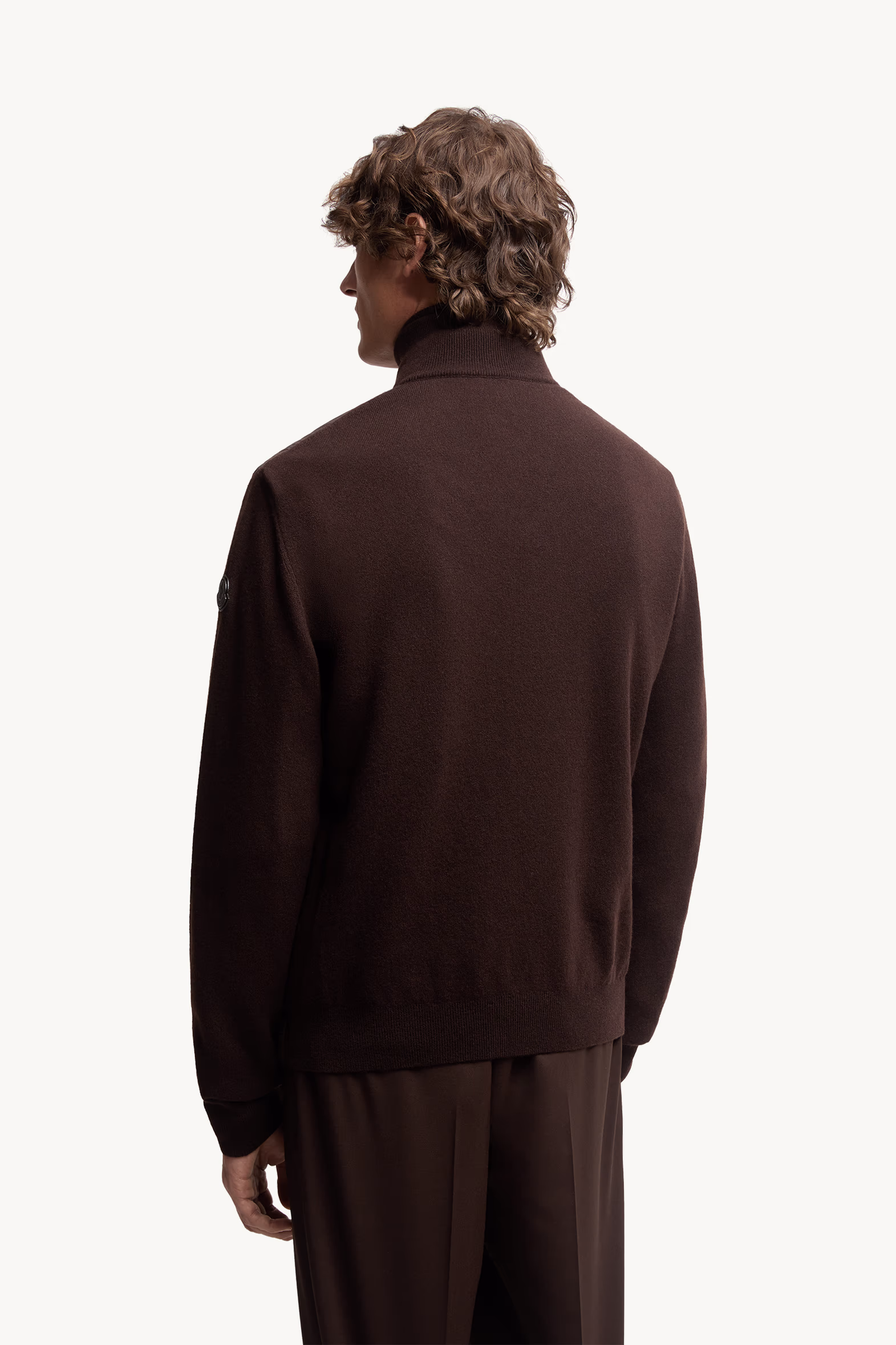 Padded Wool & Cashmere Zip-Up Cardigan Men Brown Moncler 5